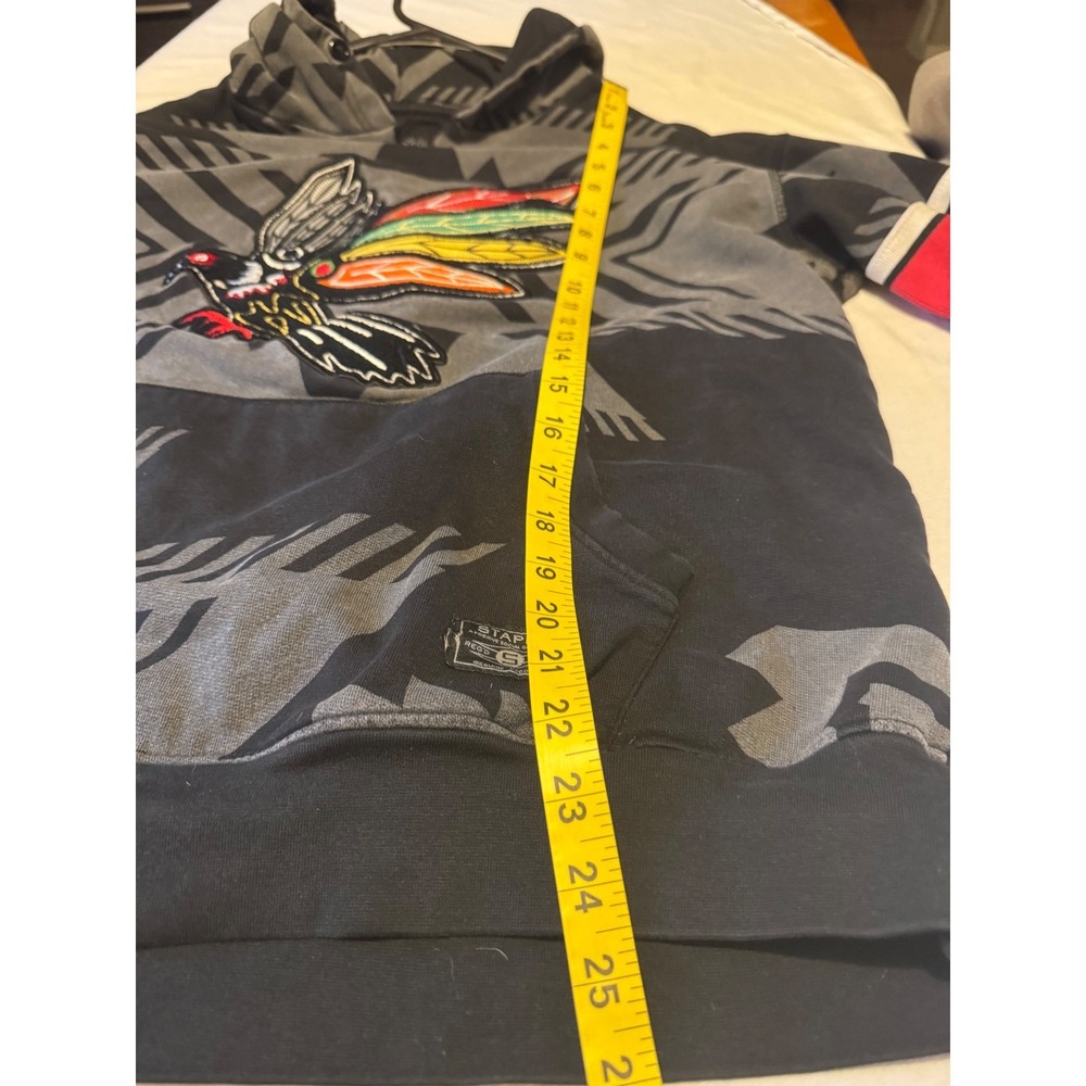 Staple Pigeon Chicago Blackhawks Pullover Hoodie Aztec Pattern Mens - Picture 7 of 10